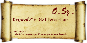 Orgován Szilveszter névjegykártya