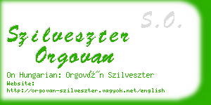 szilveszter orgovan business card